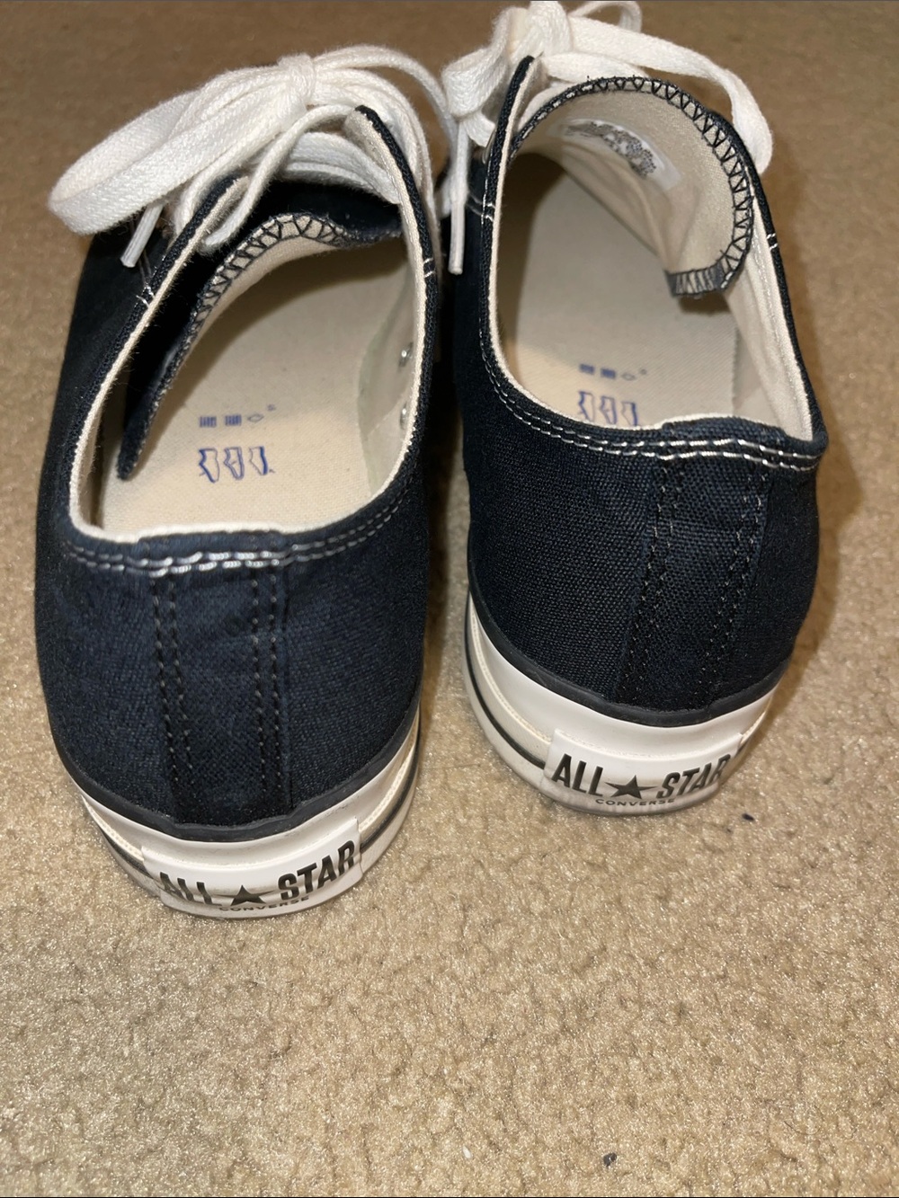Converse Black Canvas Low-Top Sneakers with White Accents.  Size 10. NO Box - Picture 3 of 6